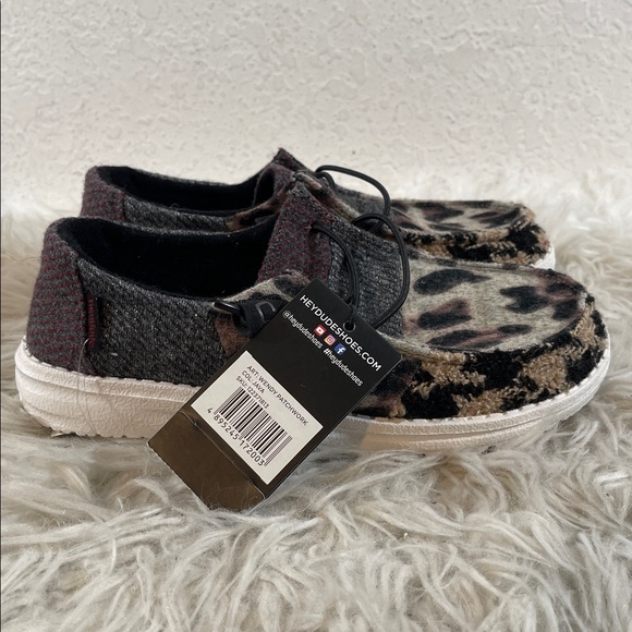 HEY DUDE Wendy Patchwork Java Animal Print Lightweight Slip On Comfy Size 5 NEW - Picture 4 of 14